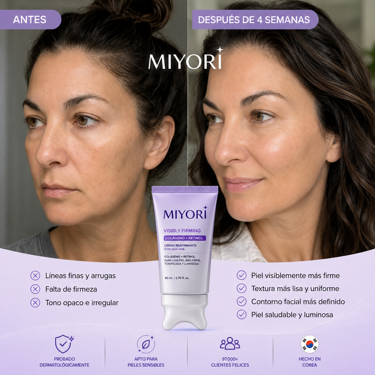 Crema Facial de Colágeno + Retinol con Gua Sha